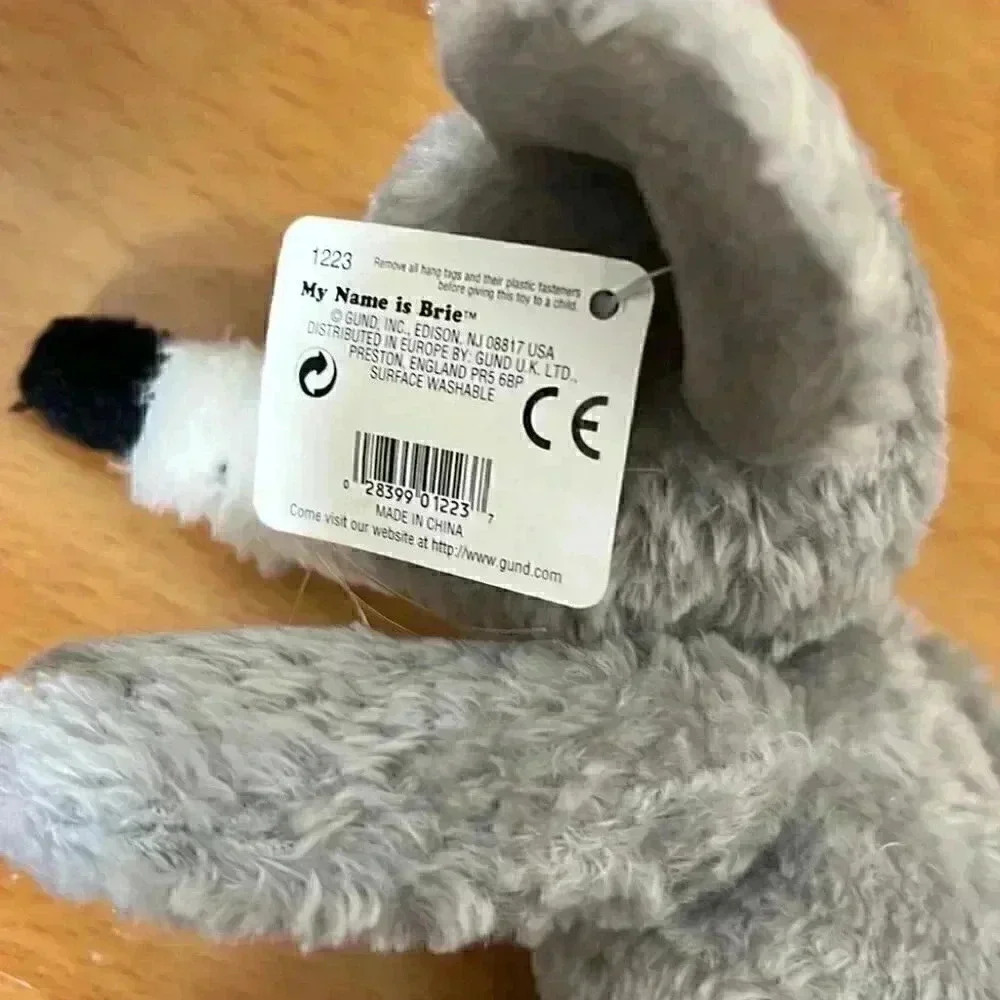 NEW Gund Brie Gray Mouse Bean Bag Plush Stuffed Animal Toy Vintage Cute Whiskers - Picture 5 of 6